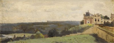 Het terras van Saint-Germain en Laye kasteel door Jean Baptiste Camille Corot